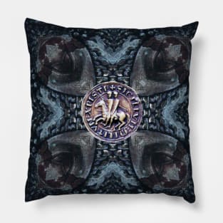 SEAL OF THE KNIGHTS TEMPLAR ON IRON CROSS Pillow