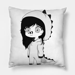 laughing jill dinosaur chibi Pillow