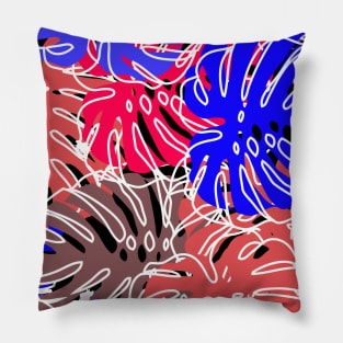 Colored Leaves Draw Background Fabric Pattern Pillow