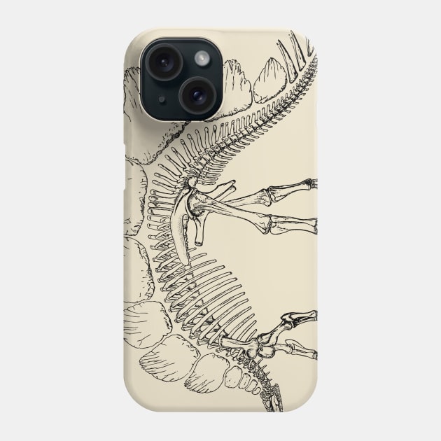 Dinosaur skeleton Phone Case by Nate's World of Tees