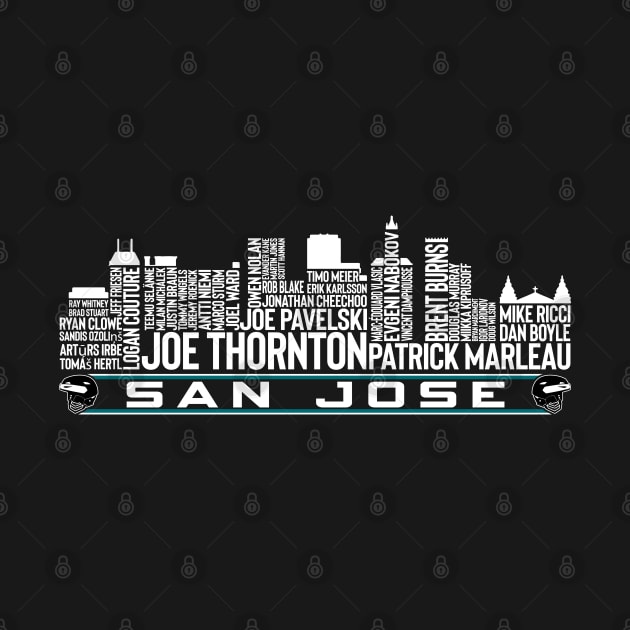 San Jose Hockey Team All Time Legends, San Jose City Skyline by Legend Skyline