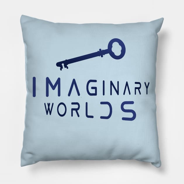 Imaginary Worlds classic logo title Pillow by Imaginary Worlds