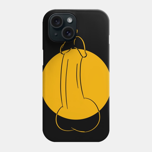 Black And Yellow Silhouette Of A Dick Shooting Cum Phone Case by Nonconformist