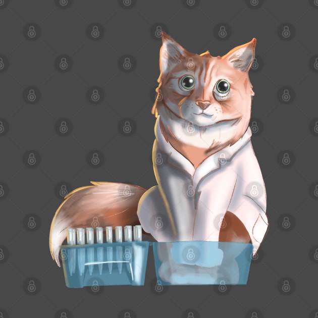 Science cat in a pipette tip box by ScienceCatIncognito