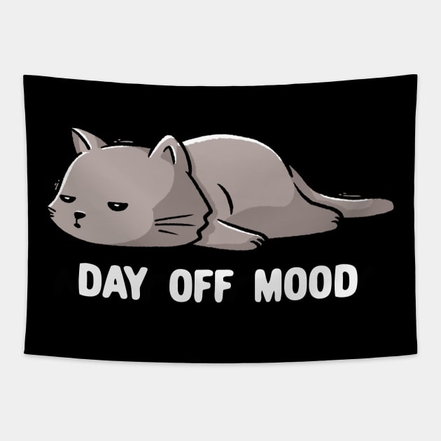 Day Off Mood Cute Lazy Cat Gift Tapestry by eduely