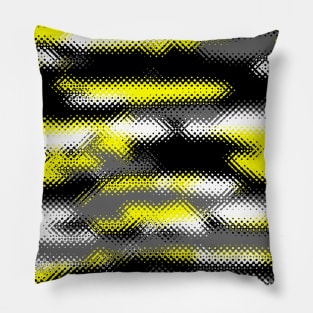 Camouflage Yellow Black White Pillow