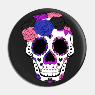 Genderfluid Pride - SugarSkull Dia De Los Muertos Pin