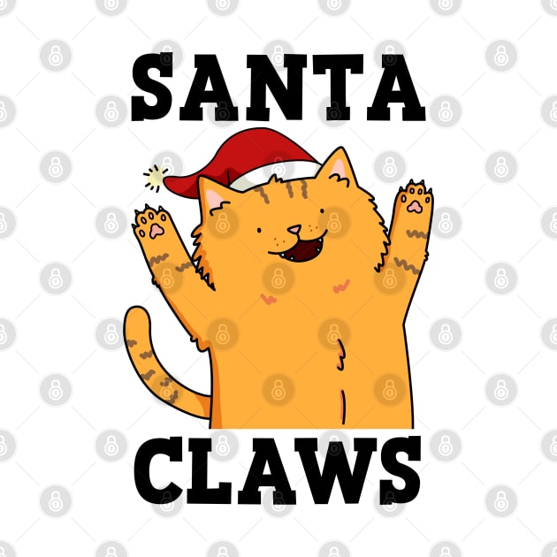 Santa Claws Cute Christmas Cat Pun by punnybone