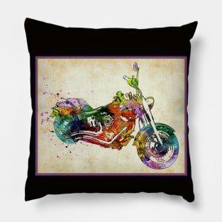 Motorcycle : Pop Art Abstract Whimsical Print Pillow