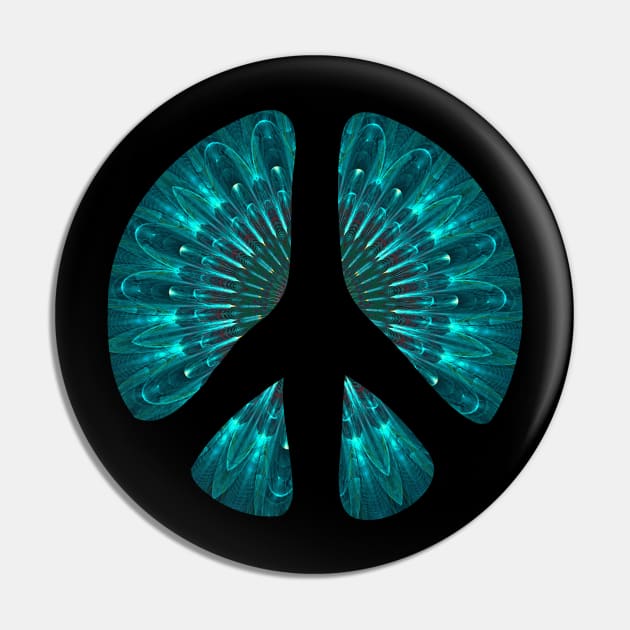 Peace Symbol - Blue Pattern 1 Pin by Naves