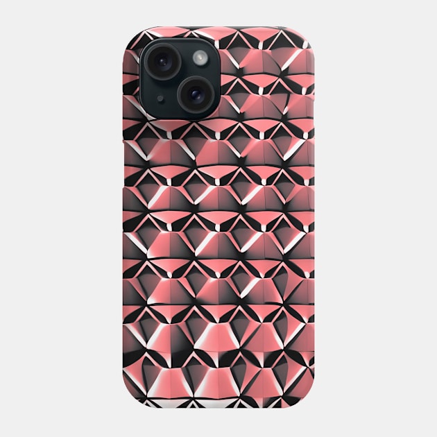 3D Geometric Polygon (Coral Pink) Phone Case by SmartPufferFish
