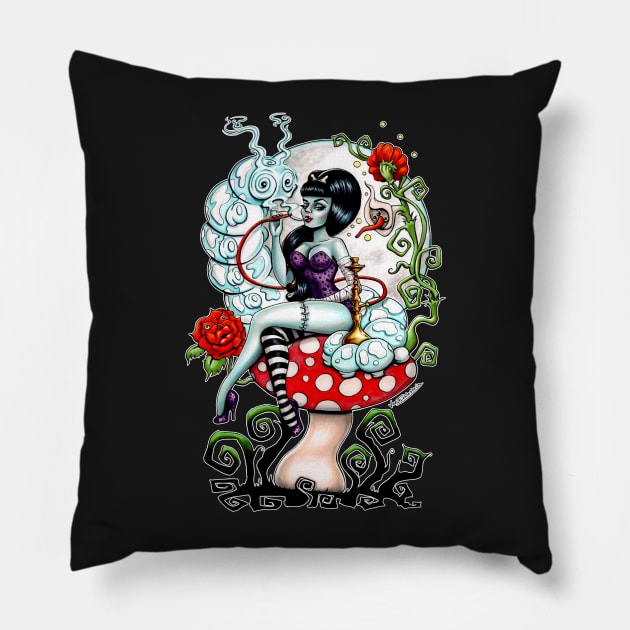 Alice in Zombieland -Schmokin' Caterpillar Pillow by Isobel