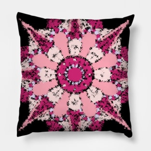 Pencil Strokes of Pink Pastel Mandala Pillow