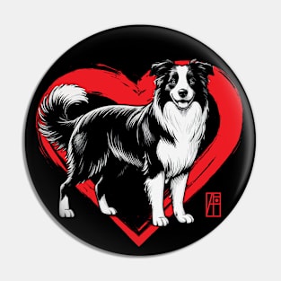 I Love My Border Collie - I Love my dog - Intelligent dog Pin