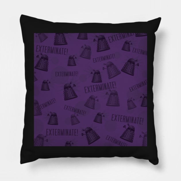 Daleks - Purple Pillow by TurtleNotes