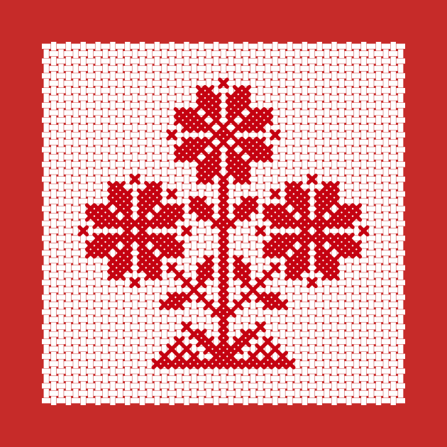 White and red Belarus ornament by kavalenkava