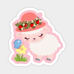 Strawberry shortcake- Cute lamb Magnet