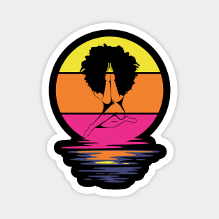 Praying Afro Girl, Black woman, Natural Hair, Black Queen Magnet