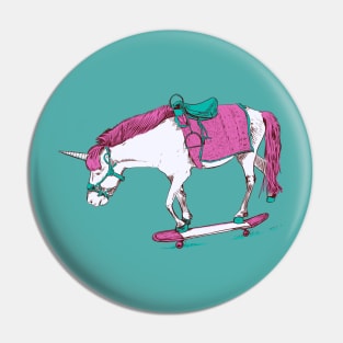 Unicorn on a Skateboard Pin