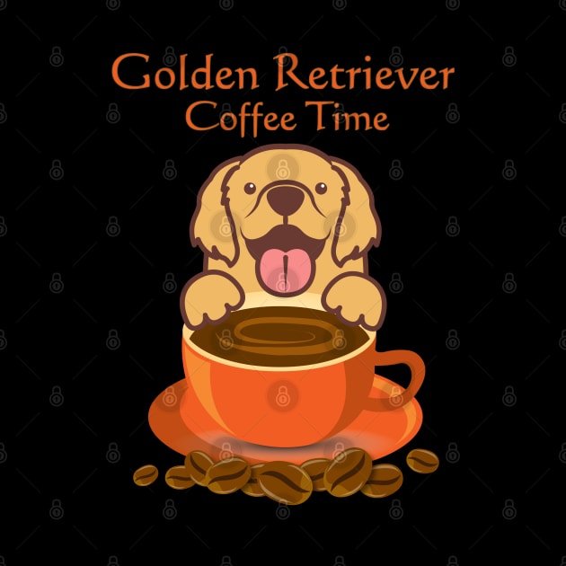 Golden Retriever Coffee Time by anbartshirts