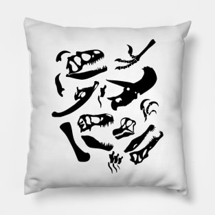 Dinosaur Bones (Black and White) Pillow