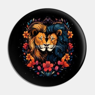 Lion Couple Valentine Pin