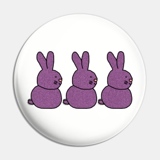 Three Purple Bunny Rabbits for Easter Pin