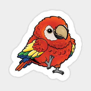 Cute Walking Scarlet Macaw - Parrot Bird Birb - Chibi Kawaii Anime Magnet