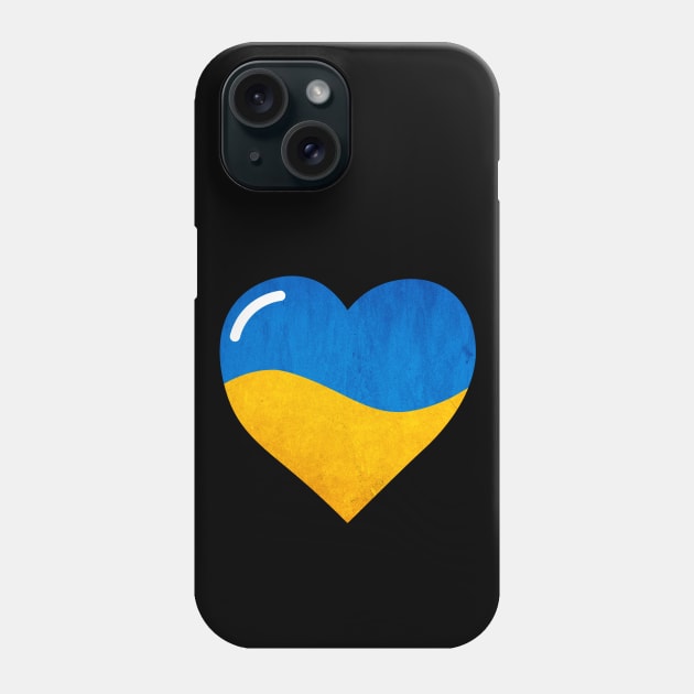 The Flag of Ukraine, Heart Phone Case by Purrfect