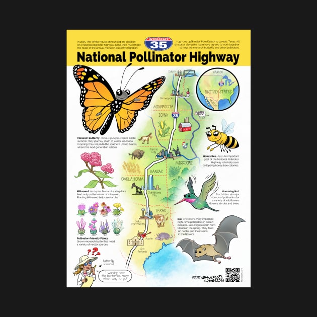 US National Pollinator Highway Map - I-35 by MrChuckles