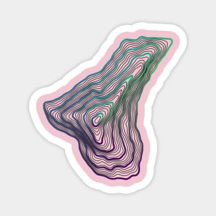 Contour map of Mount Everest purple and green Magnet