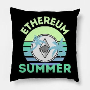 Ethereum Summer Retro Sunset Pillow