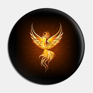 Flaming Shining Phoenix Bird Pin