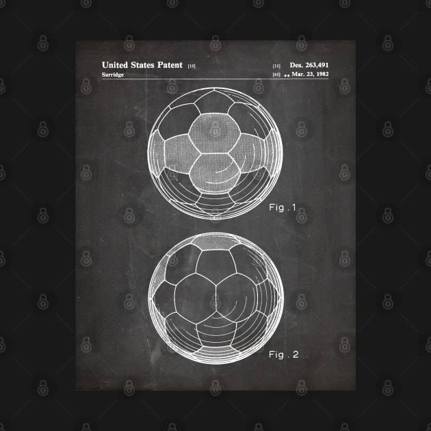 Soccer Ball Patent - Soccer Player Team Coach Art - Black Chalkboard by patentpress