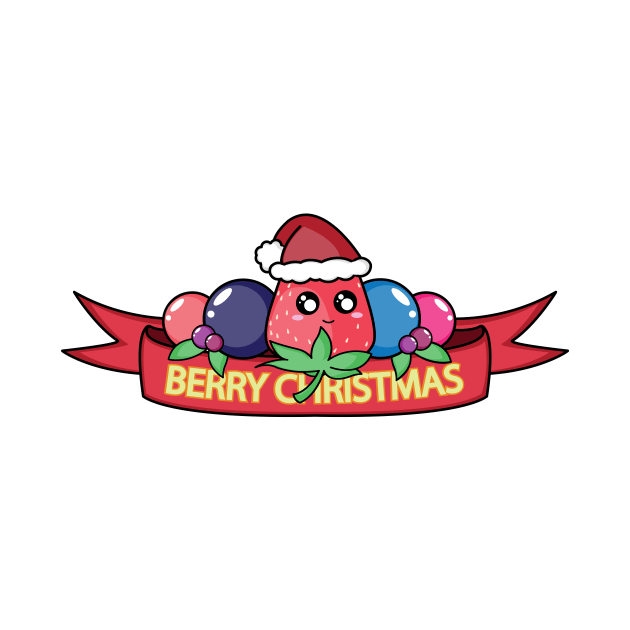 Berry Christmas (Red Banner) by Tees4Elliott