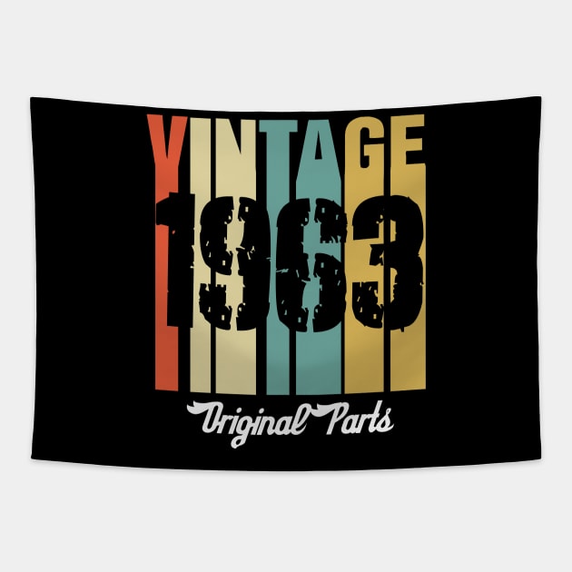 Vintage 1963 Original Parts Retro Vintage Birthday Gifts 57s Tapestry by nzbworld