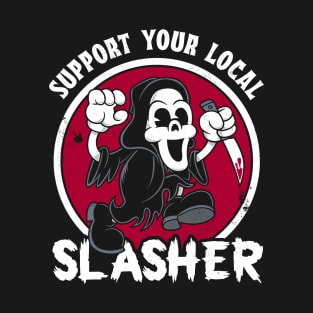 Support Your Local Slasher - Creepy Cute Vintage Cartoon Horror T-Shirt