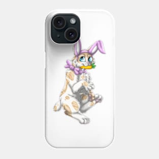 Bobtail BunnyCat: Cream Bicolor Tabby (Pink) Phone Case