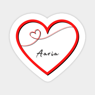 AARIA Name Shirt in Heart Magnet