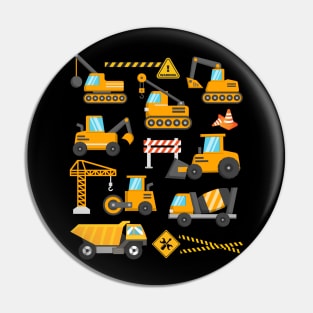 Construction Excavator Kids Site Truck Birthday Toddler Boys Pin