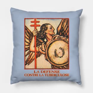 Vintage French Fight Tuberculosis Artwork Pillow