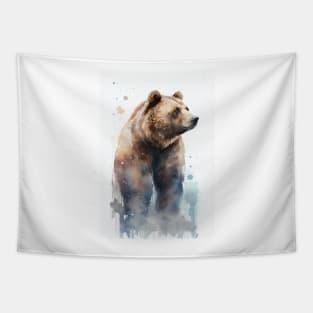 Ornamental Watercolor Grizzly Tapestry