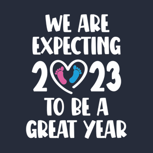 New Baby Announcement Future Mom & Dad, We Are Expecting 2023 to Be a Great Year - Christmas Pregnancy Gift Gender Reveal Party T-Shirt