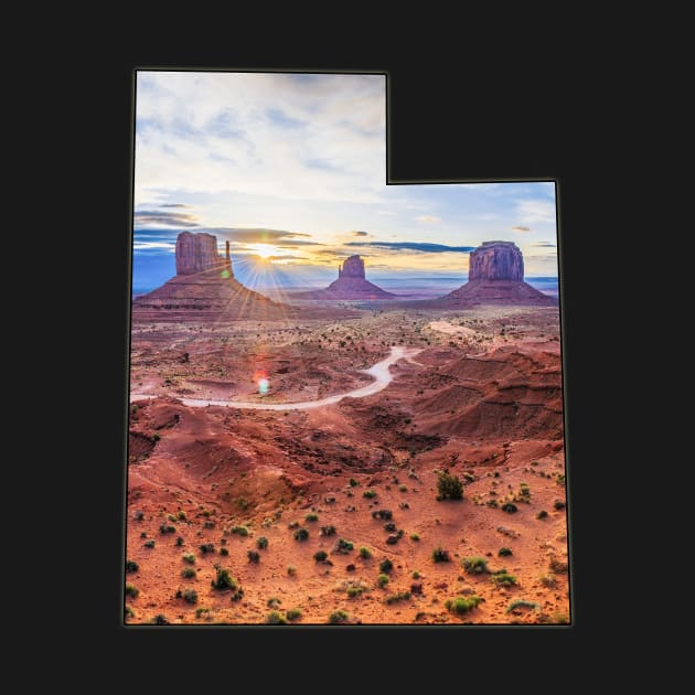 Utah State Outline - Monument Valley by gorff