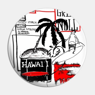 Big Wave Hawaii Doodle Black Pin