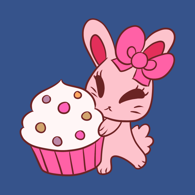 Girly Pink Cupcake Bunny by saradaboru