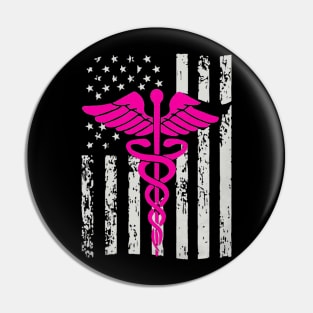 Nurse american flag Pin