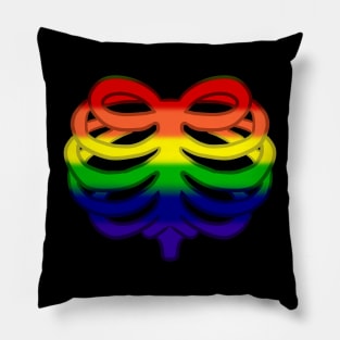 Rainbow Heart Ribcage Pillow