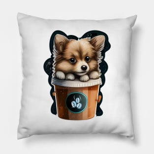 corgi doggy coffee Pillow