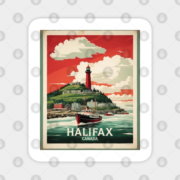 Halifax Nova Scotia Canada Vintage Poster Tourism Magnet by TravelersGems